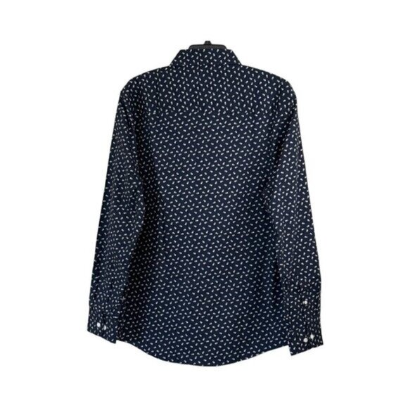 Julian & Mark Geo Dot Long Sleeve Button Front Shirt Gray Black Size L NWT - Picture 4 of 10